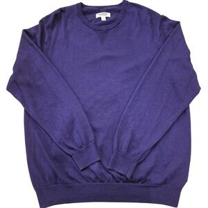 GOODTHREADS Mens XXL Purple Merino Wool Crewneck‎ Sweater Preppy Academia NWOT